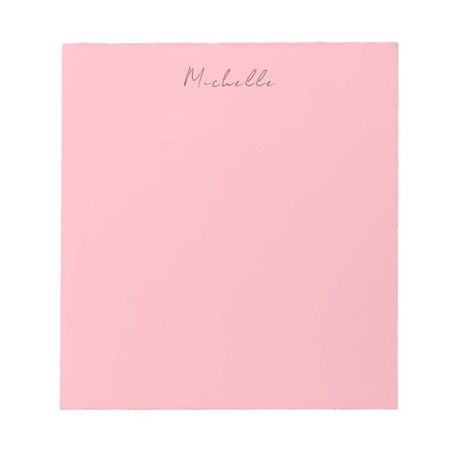 Light Pink Professional Unique Classic Handwriting Notizblock (Vorderseite)