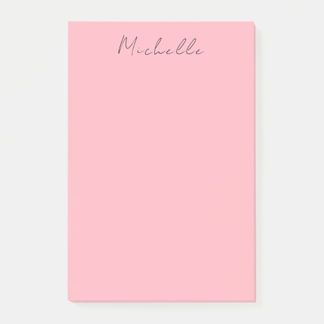 Light Pink Professional Unique Classic Handwriting Post-it Klebezettel (Vorderseite)