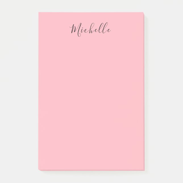 Light Pink Professional Unique Classic Handwriting Post-it Klebezettel (Vorderseite)