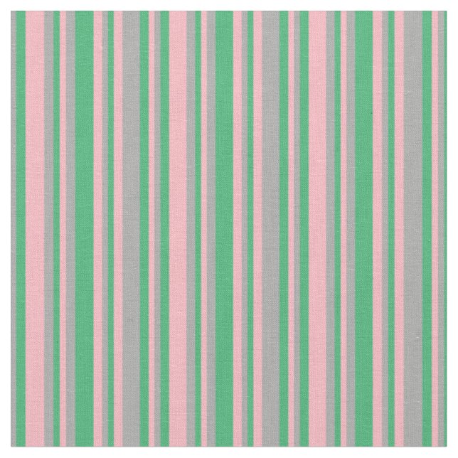 Light Pink, Sea Green und Dark Gray Lines Stoff (Nahaufnahme)