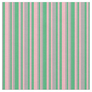 Light Pink, Sea Green und Dunkle Gray Lines Stoff