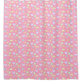Light pink Shapes  Duschvorhang