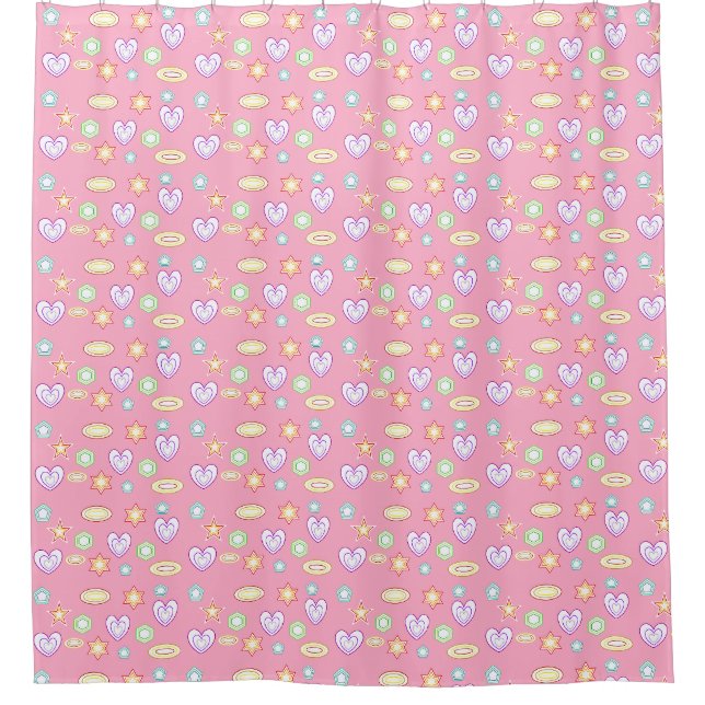 Light pink Shapes  Duschvorhang (Vorderseite)
