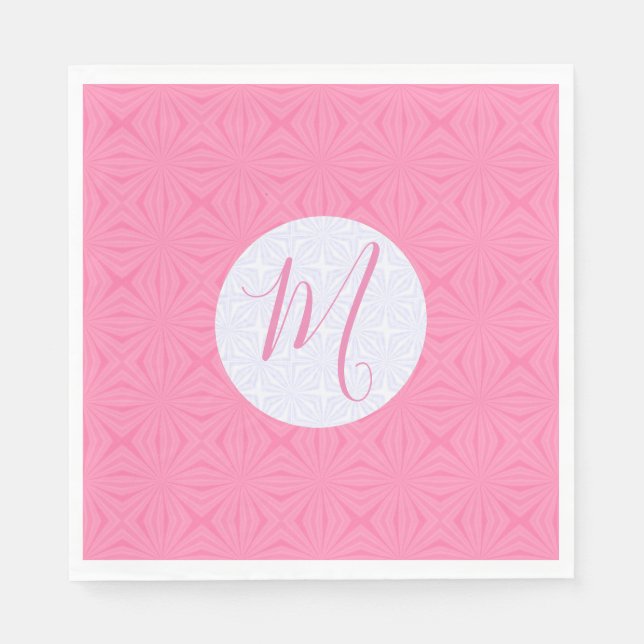 Light Pink Squiggly Squares Personalized Party Serviette (Vorderseite)