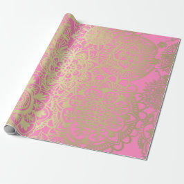 Light Pink und Gold Mandala Muster Geschenkpapier