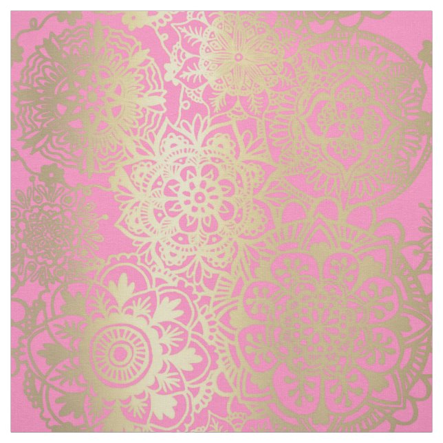 Light Pink und Gold Mandala Muster Stoff (Muster)