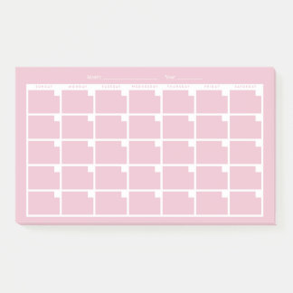 Light Pink Undated Calendar Post-it Klebezettel