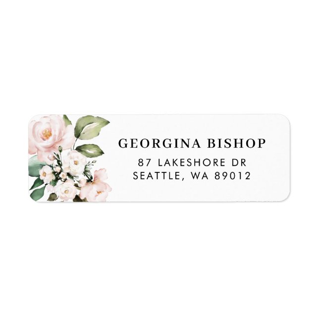 Light Pink Wasserfarbe Peongs and Rose Bouquet (Vorne)