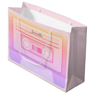 Light Pink Y2k 90s Retro Audio Cassette Custom Große Geschenktüte