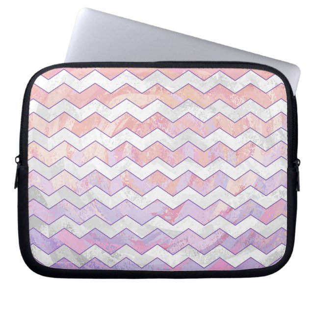 Light Pink Zig Zag Muster Laptopschutzhülle (Vorderseite)