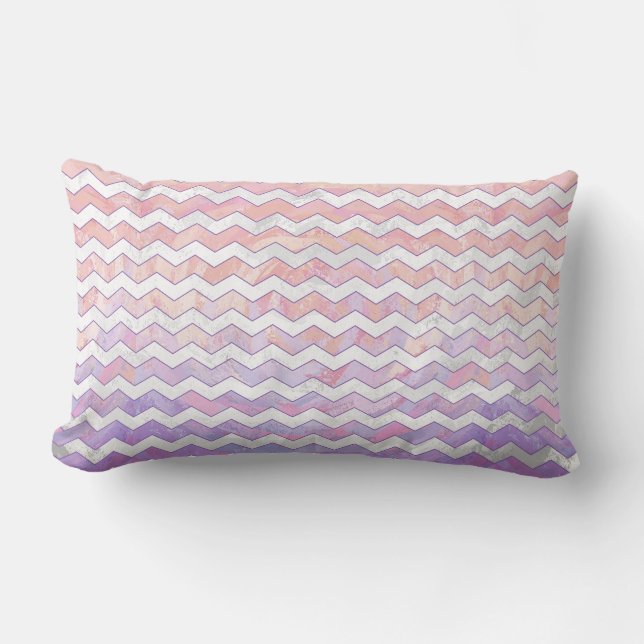Light Pink Zig Zag Muster Lendenkissen (Vorderseite)