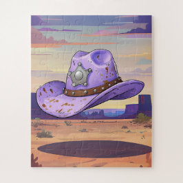 Light Purple Cowgirl Hat Floating In Desert
