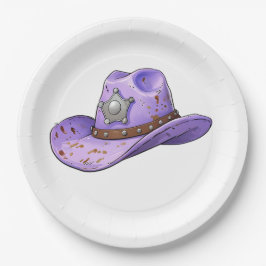 Light Purple Cowgirl Hat Pappteller