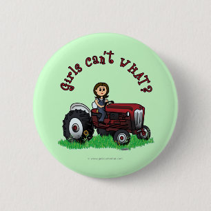 Light Red Bauer Girl Button