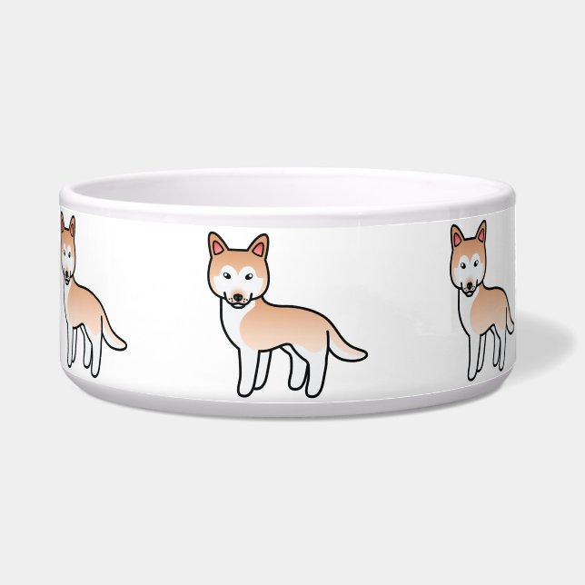Light Red Cartoon Siberian Husky Dog Napf (Vorderseite)