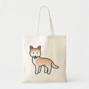Light Red Cartoon Siberian Husky Dog Tragetasche
