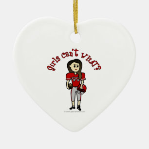 Light Red Football Keramikornament
