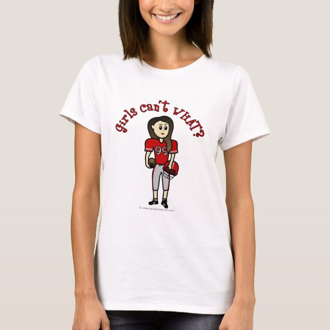 Light Red Girls Football T-Shirt (Vorderseite)