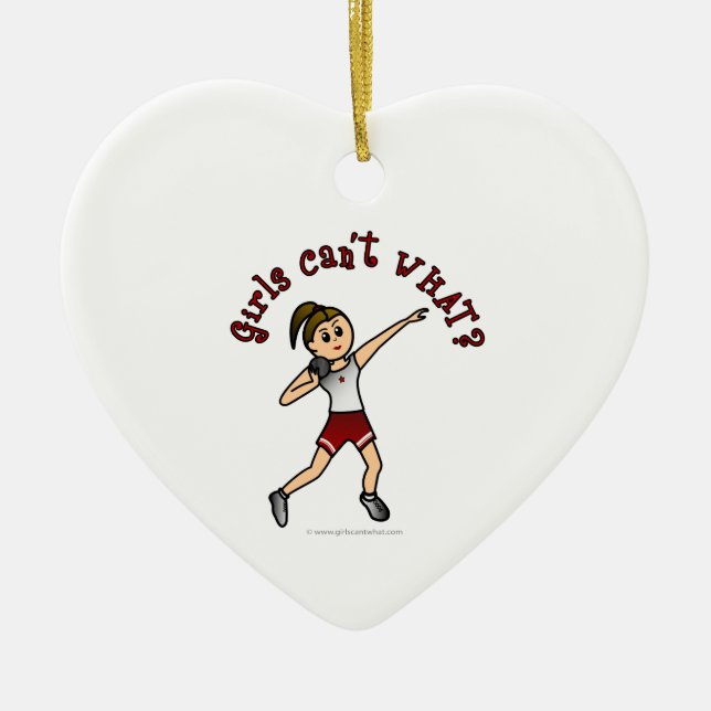 Light Red Shot Put Keramikornament (Vorne)