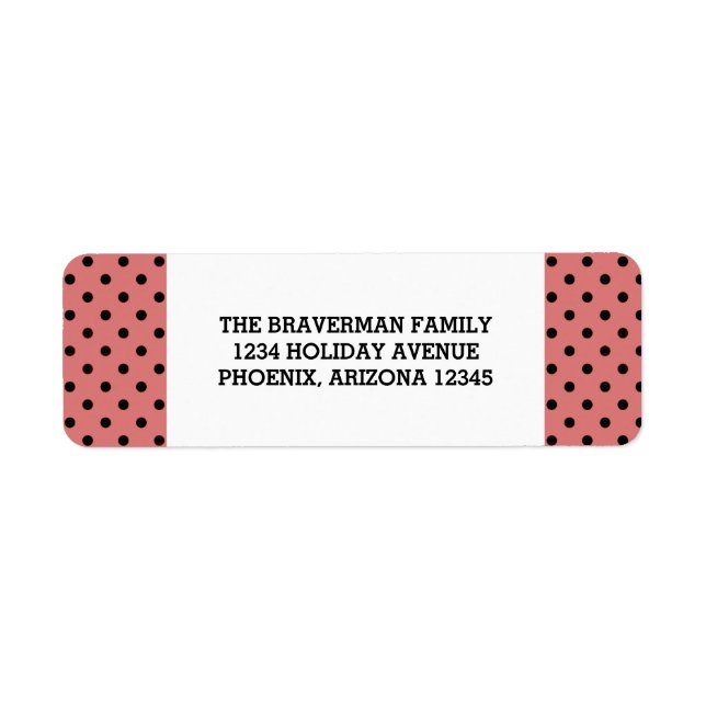 Light Red Sweet Polka Dot Holiday Address Labels (Vorne)
