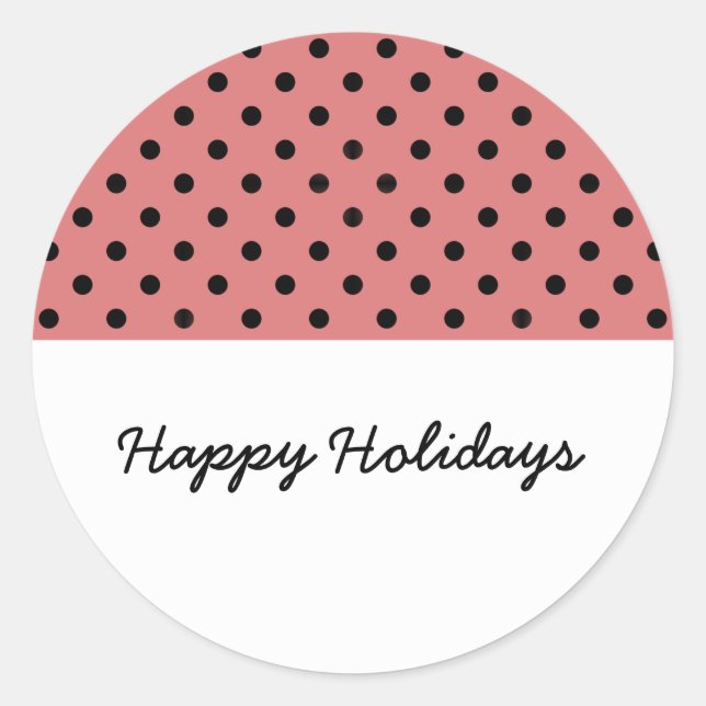 Light Red Sweet Polka Dot Holiday Stickers (Vorderseite)