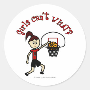 Light Red Womens Basketball Runder Aufkleber