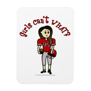 Light Red Womens Football Magnet
