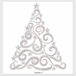 Light Rose Gold Imitate Glitzer   Weihnachtsbaum Aufkleber