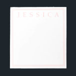 Light Rose Pink | Ihr Name Notizblock<br><div class="desc">Light Rose pink mit deinem Namen.</div>
