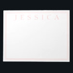 Light Rose Pink | Ihr Name Notizblock<br><div class="desc">Light Rose pink mit deinem Namen.</div>