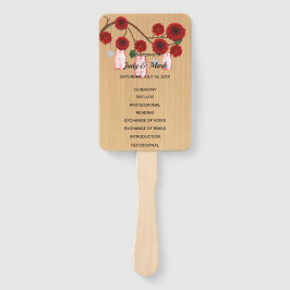 Light Rustic Red Floral Mason Jars Wedding Fächer