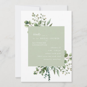 Light Sage Foliage Bridal Dusche Einladung
