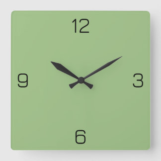 Light Sage Green 9DC183 Color - Option zum Hinzufü Quadratische Wanduhr