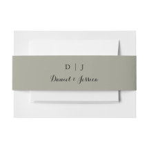 Light Sage Green Wedding Einladung Bauchband