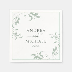 Light Sage Green Wedding Elegant Luxury Blüh N Serviette