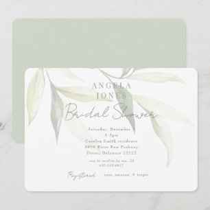 Light Sage Modernes botanisches Modernes Brautpart Einladung