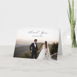 Light Script Foto Wedding Danke Card
