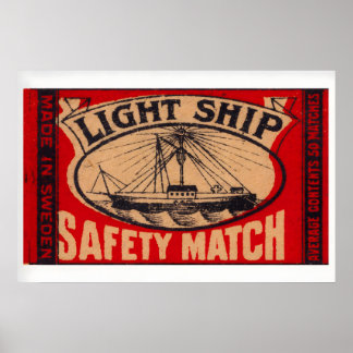 Light Ship - Matchbox Print - Sweden Wall Art Poster