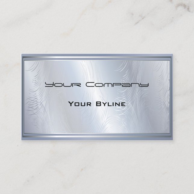 Light Silver Abstrakt Textured Business Card Visitenkarte (Vorderseite)