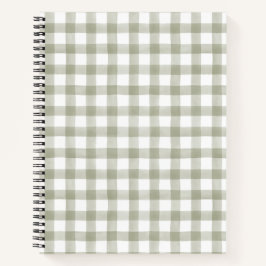 Light Silver Green English Country Karo Kariert Notizbuch