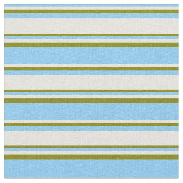 Light Sky Blue, Beige & Green Colos Muster Stoff (Nahaufnahme)