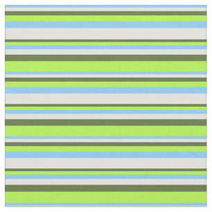 Light Sky Blue, Cyan, Olive Green & Light Green Stoff