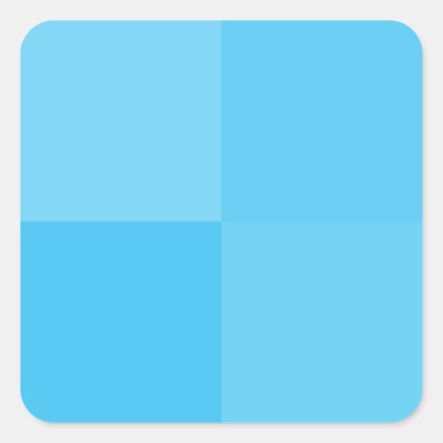 Light Sky Blue Geometric Squares Party Quadratischer Aufkleber (Vorderseite)
