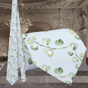 Light Sky Blue Green Eucalyptus Elegant Wedding Krawatte
