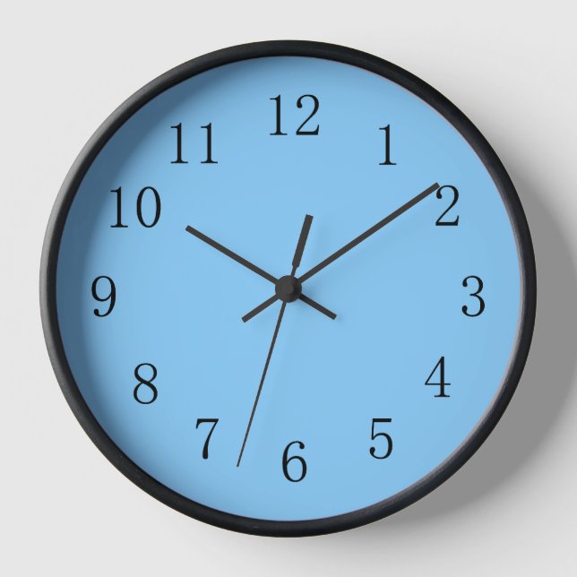 Light Sky Blue Kitchen Wall Clock Wanduhr (Vorderseite)