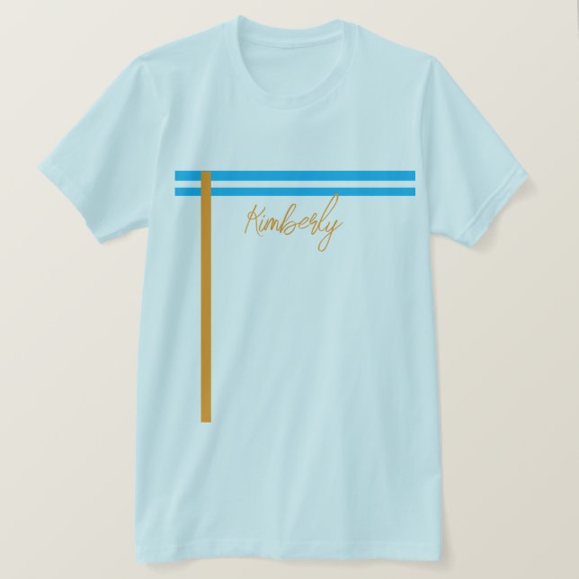 Light Sky Blue Minimal Custom Name Basic T-Shirt (Design devant)