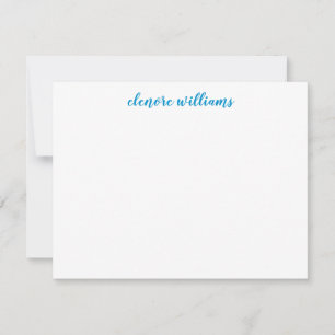 Light Sky Blue Preppy Modern Elegantes Skript Mitteilungskarte