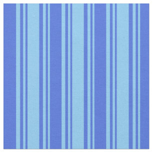Light Sky Blue & Royal Blue Colored Lines Stoff