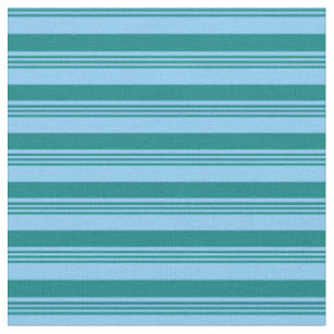 Light Sky Blue und Aquamarin Stripes Muster Stoff