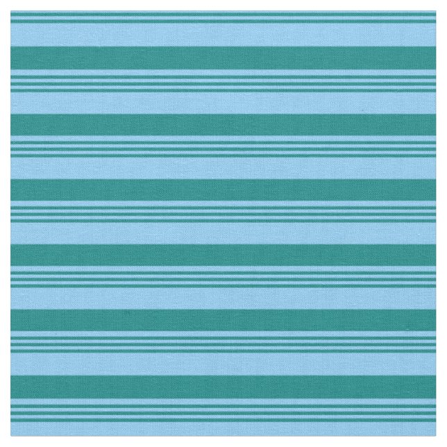 Light Sky Blue und Aquamarin Stripes Muster Stoff (Nahaufnahme)